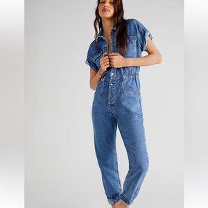 Free People Denim Jumpsuit